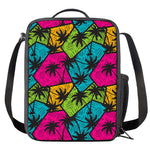 Colorful Palm Tree Pattern Print Crossbody Lunch Bag