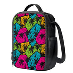 Colorful Palm Tree Pattern Print Crossbody Lunch Bag