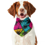Colorful Palm Tree Pattern Print Dog Bandana