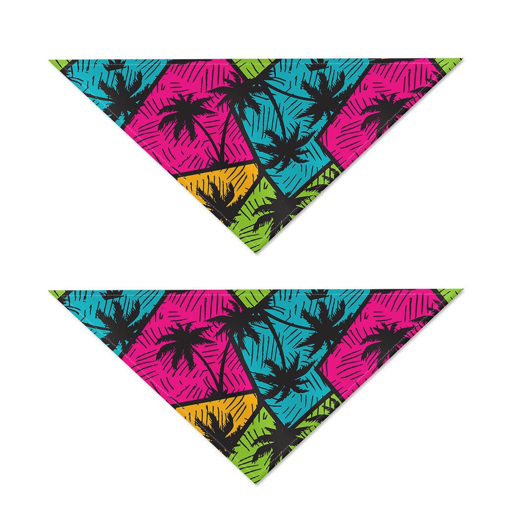Colorful Palm Tree Pattern Print Dog Bandana