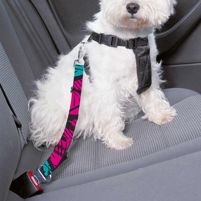 Colorful Palm Tree Pattern Print Dog Seat Belt