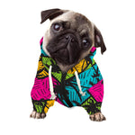 Colorful Palm Tree Pattern Print Dog Zip Up Hoodie