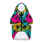 Colorful Palm Tree Pattern Print Dog Zip Up Hoodie