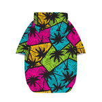 Colorful Palm Tree Pattern Print Dog Zip Up Hoodie