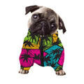 Colorful Palm Tree Pattern Print Dog Zip Up Jacket