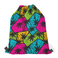 Colorful Palm Tree Pattern Print Drawstring Bag