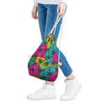 Colorful Palm Tree Pattern Print Drawstring Bag