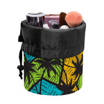 Colorful Palm Tree Pattern Print Drawstring Makeup Bag