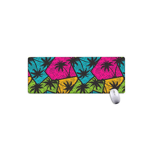 Colorful Palm Tree Pattern Print Extended Mouse Pad