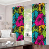Colorful Palm Tree Pattern Print Extra Wide Grommet Curtains