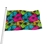 Colorful Palm Tree Pattern Print Flag