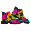 Colorful Palm Tree Pattern Print Flat Ankle Boots