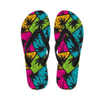 Colorful Palm Tree Pattern Print Flip Flops