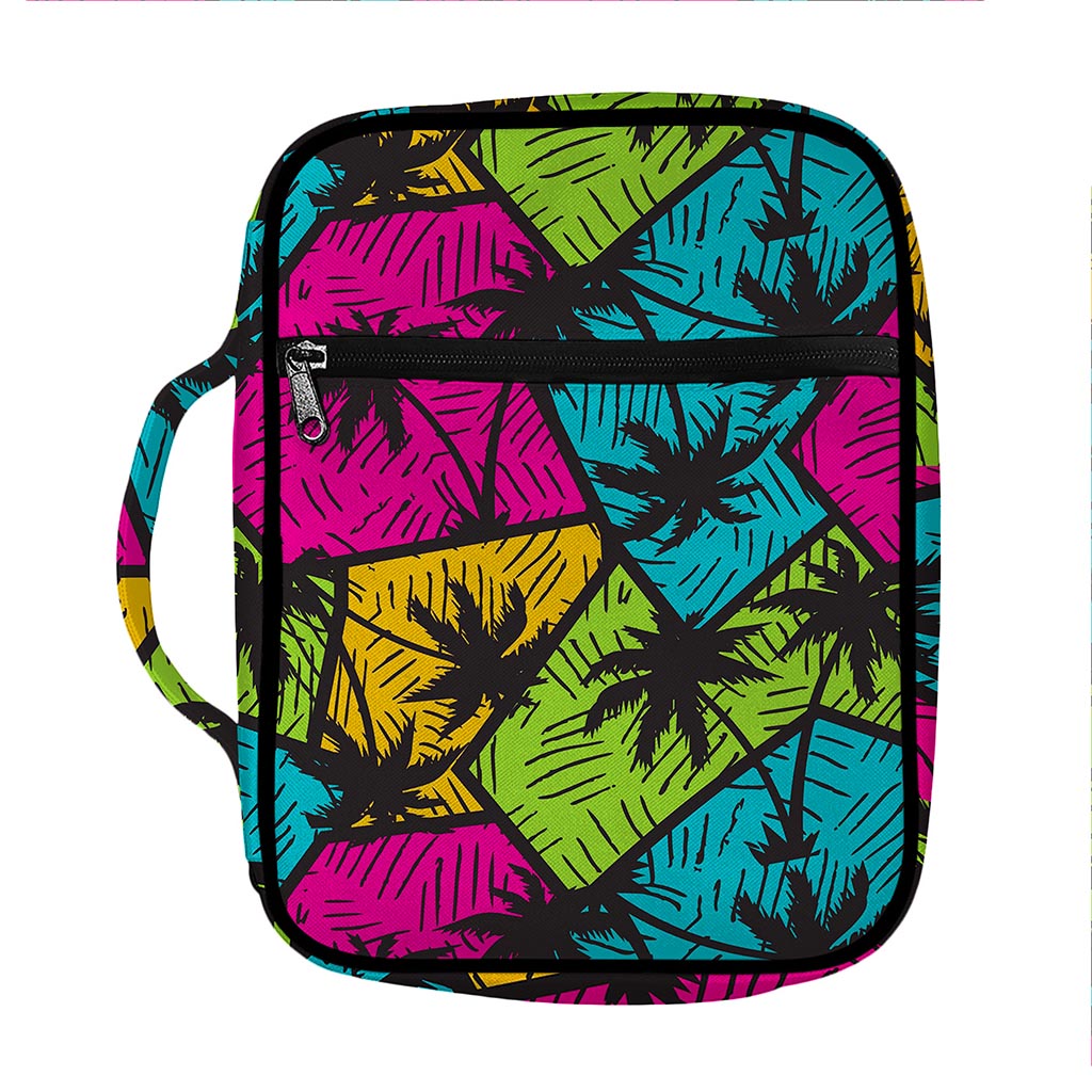 Colorful Palm Tree Pattern Print Front Pocket Bible Bag