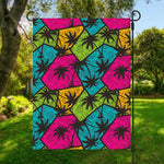Colorful Palm Tree Pattern Print Garden Flag
