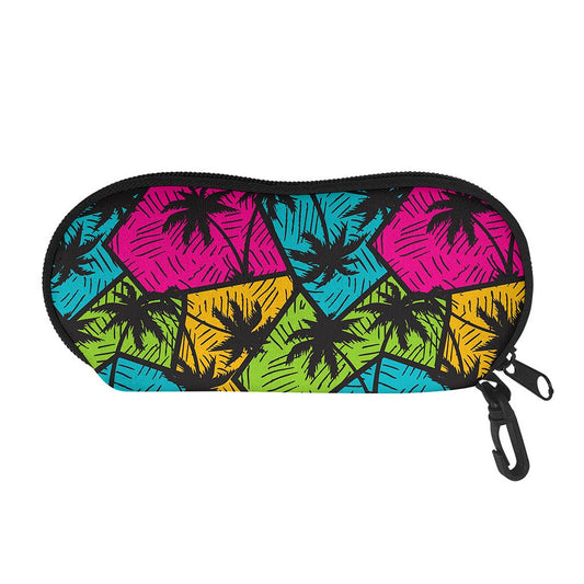 Colorful Palm Tree Pattern Print Glasses Case