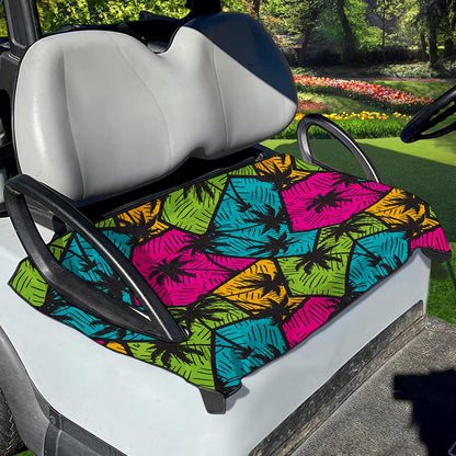 Colorful Palm Tree Pattern Print Golf Cart Seat Cover