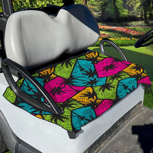 Colorful Palm Tree Pattern Print Golf Cart Seat Cover