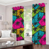 Colorful Palm Tree Pattern Print Grommet Curtains