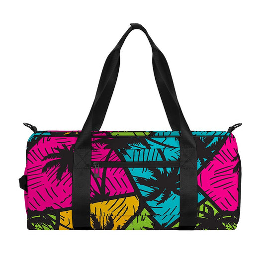 Colorful Palm Tree Pattern Print Gym Bag
