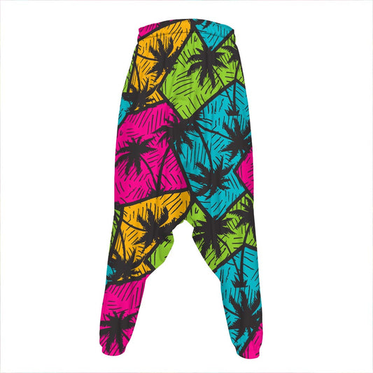 Colorful Palm Tree Pattern Print Hammer Pants