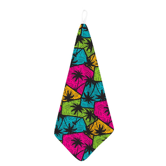 Colorful Palm Tree Pattern Print Hand Towel