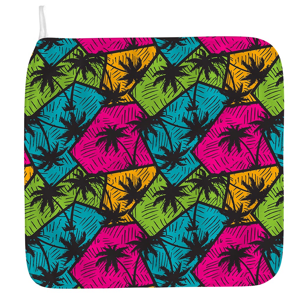 Colorful Palm Tree Pattern Print Hand Towel