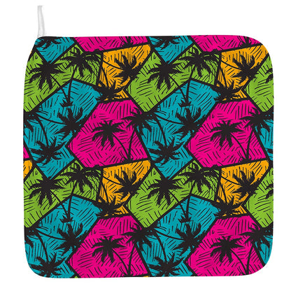 Colorful Palm Tree Pattern Print Hand Towel