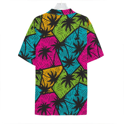 Colorful Palm Tree Pattern Print Hawaiian Shirt