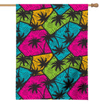 Colorful Palm Tree Pattern Print House Flag