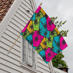 Colorful Palm Tree Pattern Print House Flag
