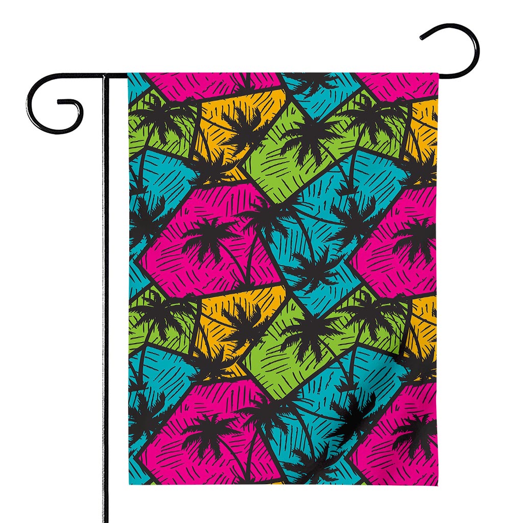 Colorful Palm Tree Pattern Print House Flag
