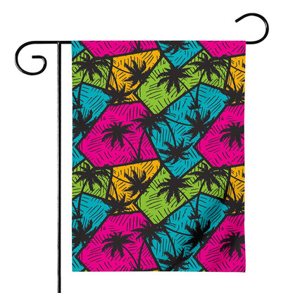 Colorful Palm Tree Pattern Print House Flag