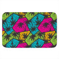 Colorful Palm Tree Pattern Print Indoor Door Mat