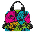 Colorful Palm Tree Pattern Print Insulated Lunch Bag
