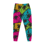 Colorful Palm Tree Pattern Print Jogger Pants