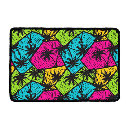 Colorful Palm Tree Pattern Print Kitchen Mat