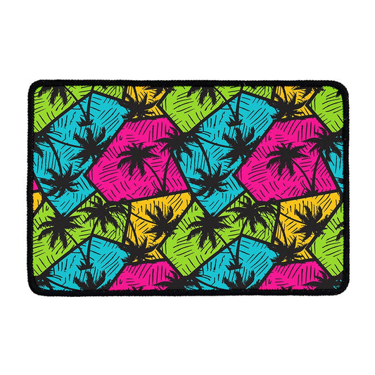 Colorful Palm Tree Pattern Print Kitchen Mat