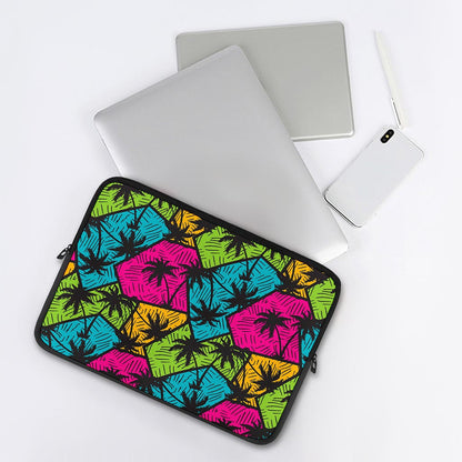 Colorful Palm Tree Pattern Print Laptop Sleeve