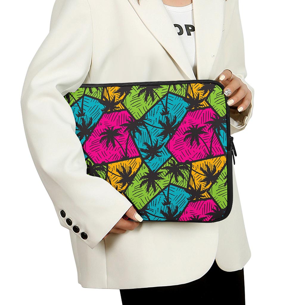 Colorful Palm Tree Pattern Print Laptop Sleeve