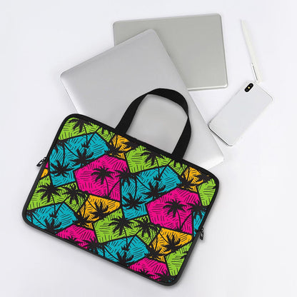 Colorful Palm Tree Pattern Print Laptop Sleeve With Handle