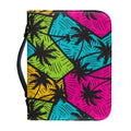 Colorful Palm Tree Pattern Print Leather Bible Cover