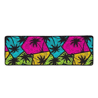 Colorful Palm Tree Pattern Print Long Kitchen Mat