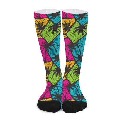 Colorful Palm Tree Pattern Print Long Socks