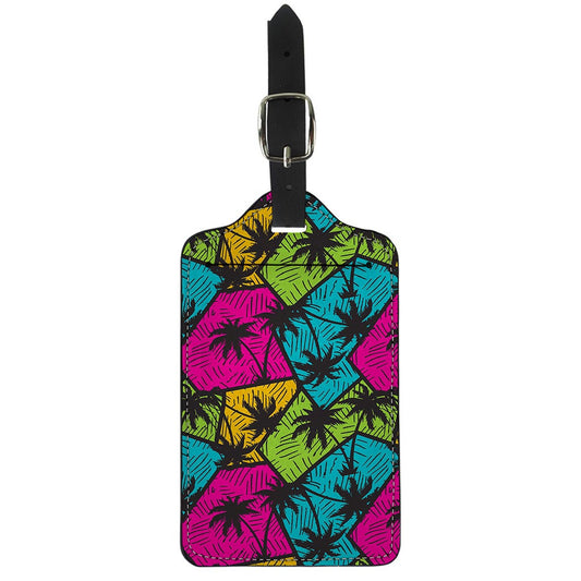 Colorful Palm Tree Pattern Print Luggage Tag