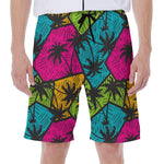Colorful Palm Tree Pattern Print Men's Beach Shorts
