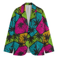 Colorful Palm Tree Pattern Print Men's Blazer