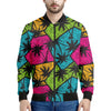 Colorful Palm Tree Pattern Print Men's Bomber Jacket