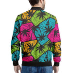 Colorful Palm Tree Pattern Print Men's Bomber Jacket