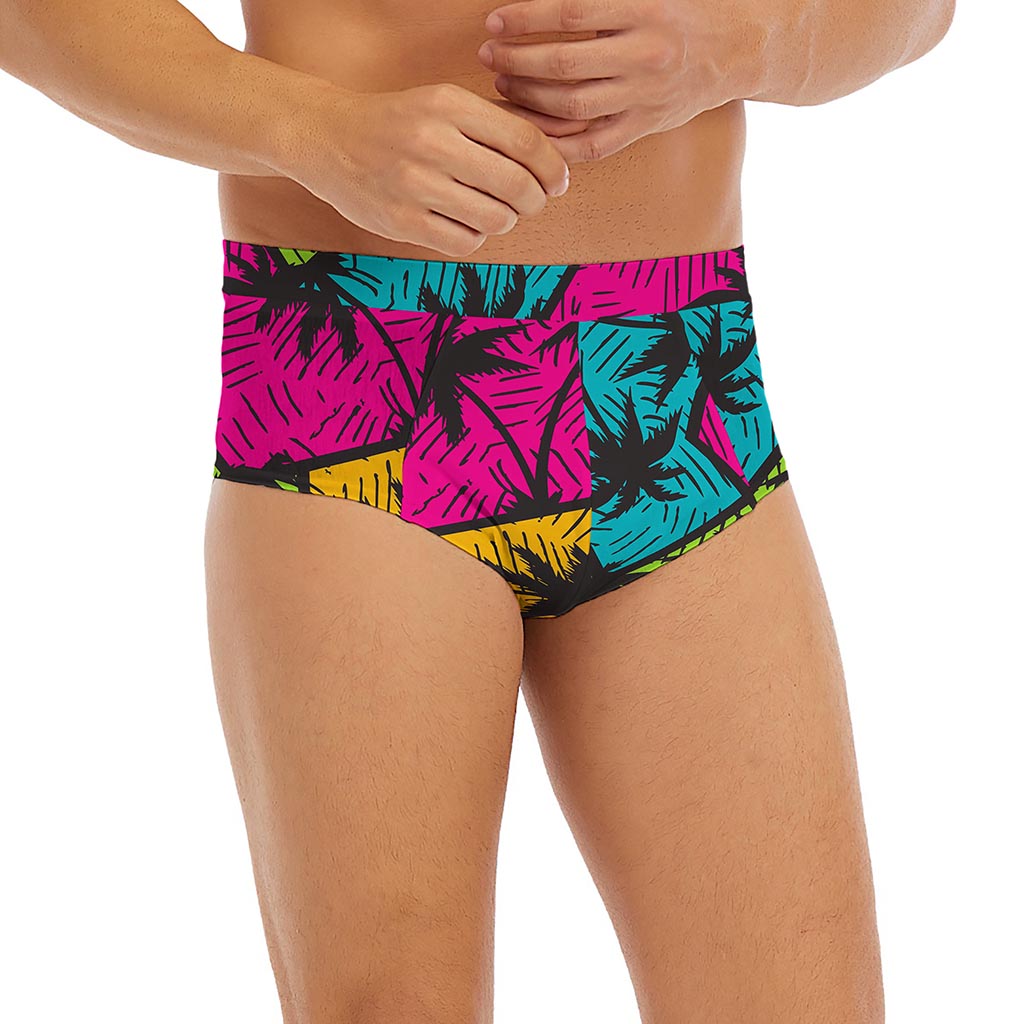 Colorful Palm Tree Pattern Print Men's Briefs